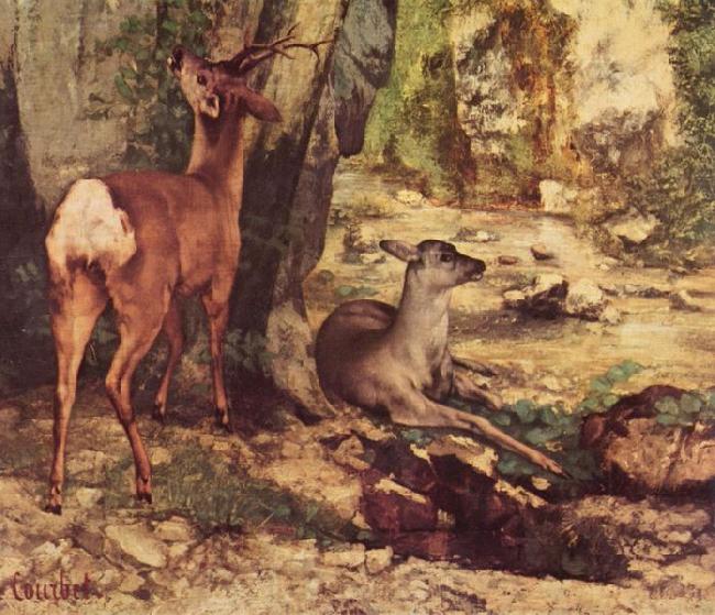 Gustave Courbet Rehgehege am Bach von Plaisir-Fontaine Spain oil painting art
